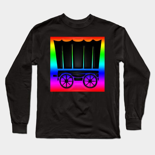 Western Era - Covered Wagon 1 Long Sleeve T-Shirt by The Black Panther